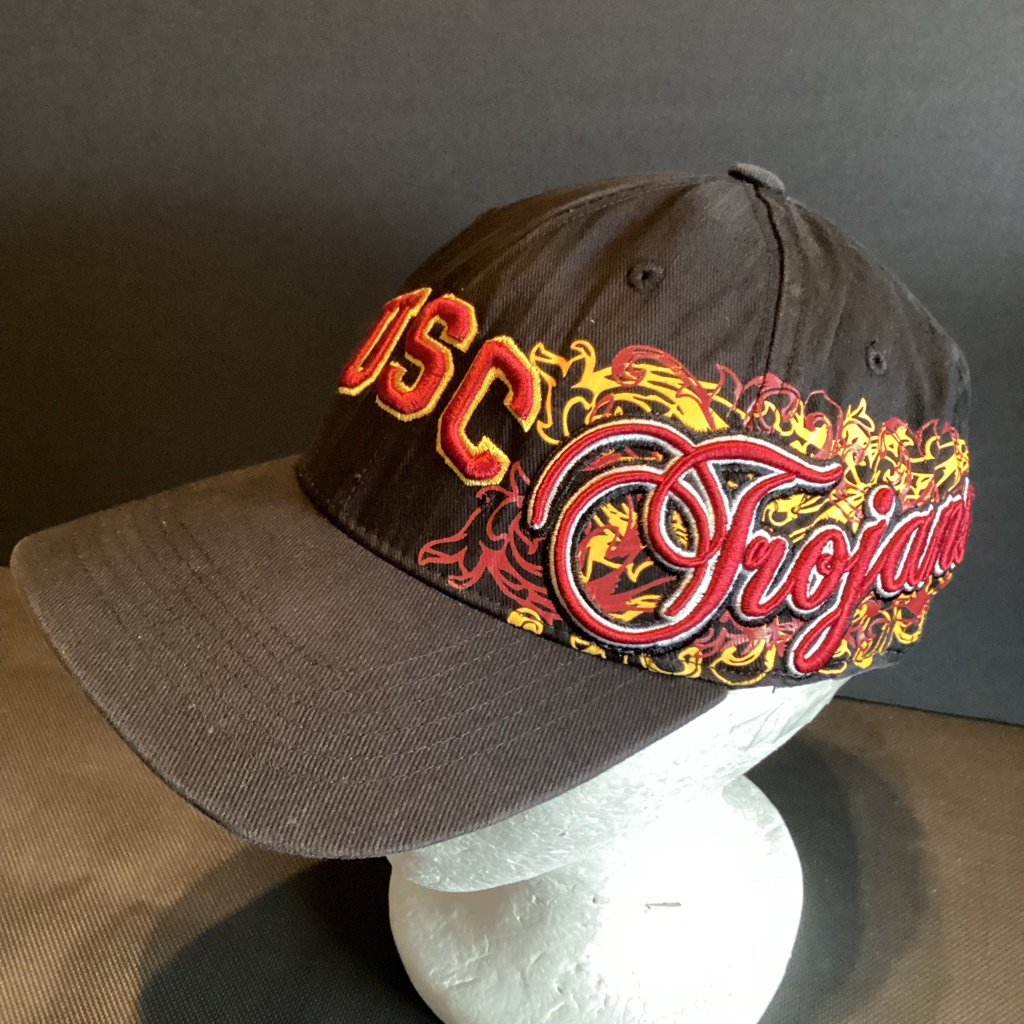 Usc Trojans Script Spellout Heavy Embroidery One Fit Hat By Top Of The World